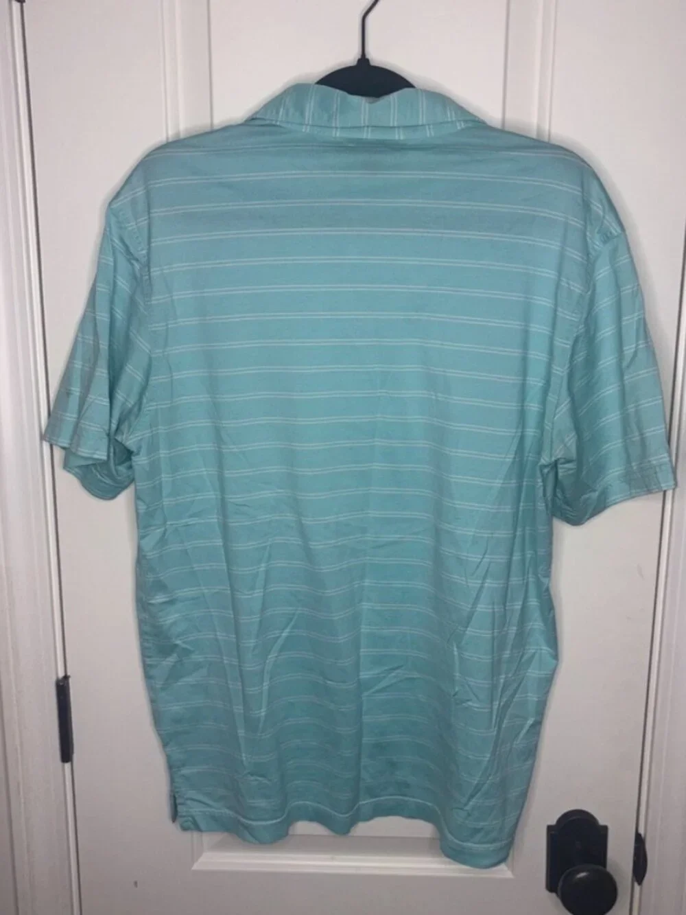 Men's Masters Collection Pima Cotton Stripe Polo Teal Golf Augusta size Medium